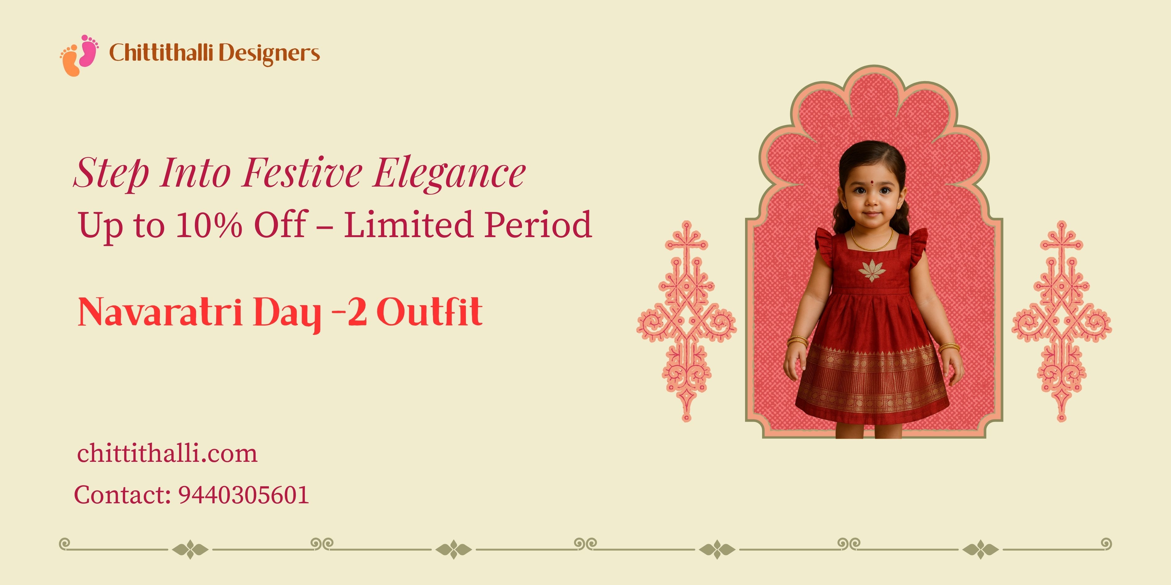 Navaratri Day 2 Outfit for Girls: Celebrate Goddess Mahalakshmi in Red