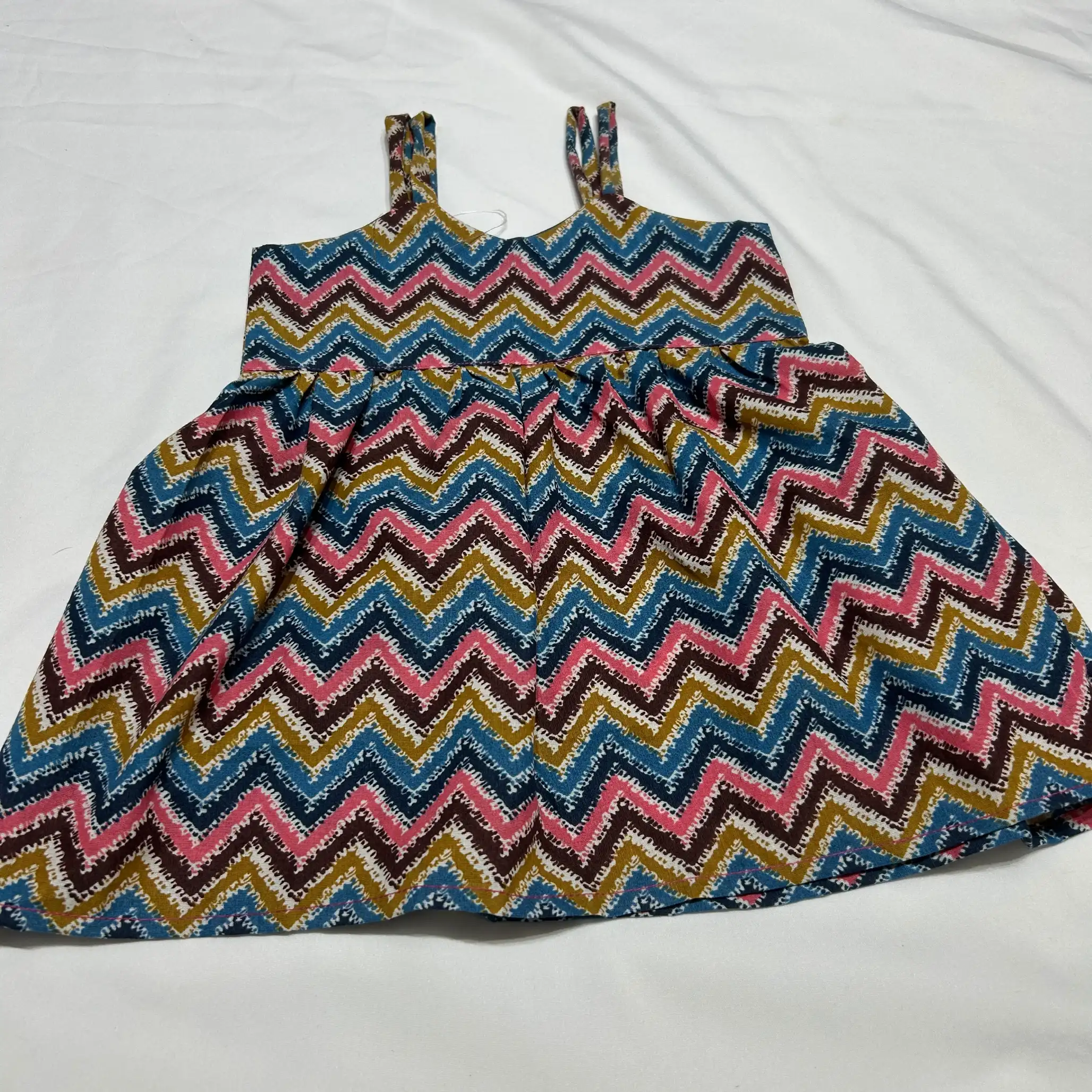 Cotton Ikkat Blue Frock