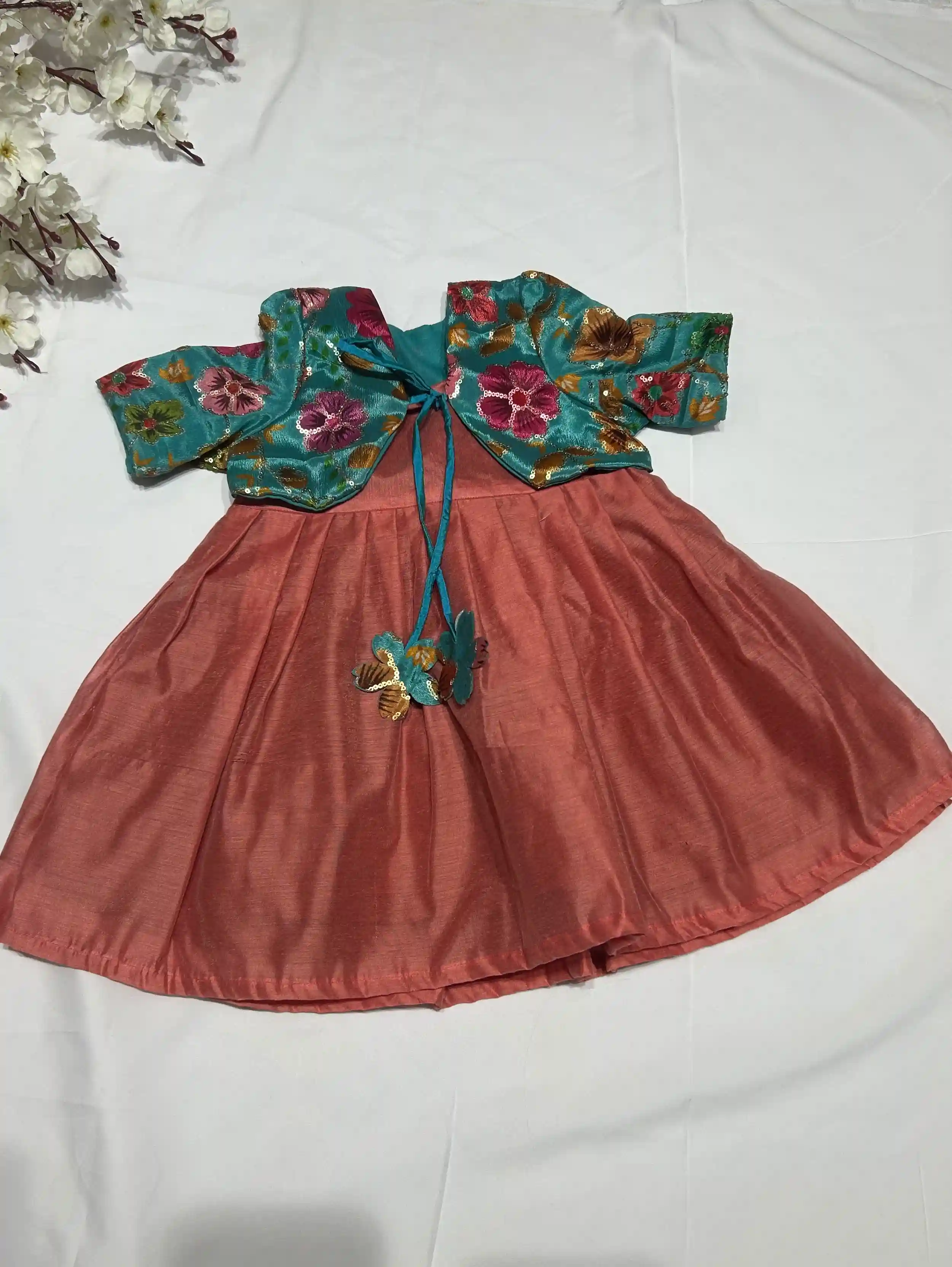 Kalamkari Charm-onion pink frock